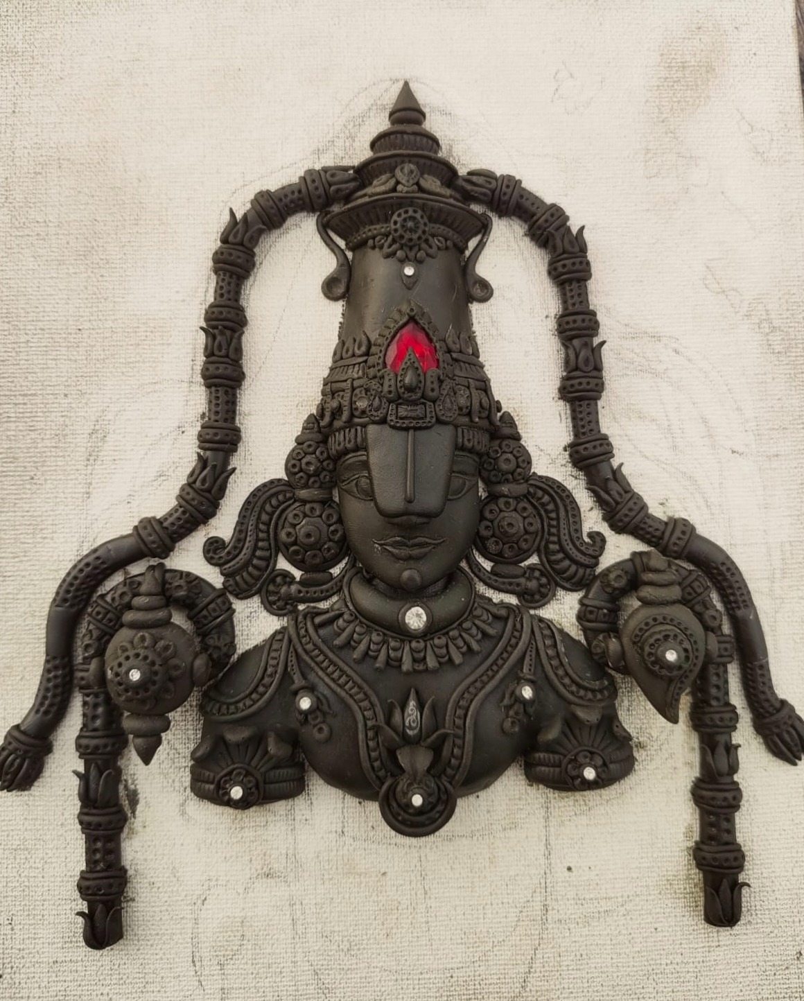 Tirupati Balaji murti handmade clay art