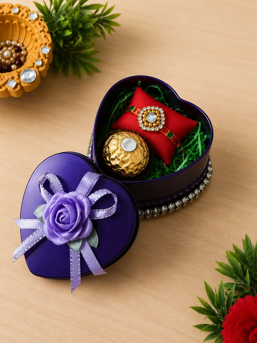 Purple Heart Rakhi Hamper
